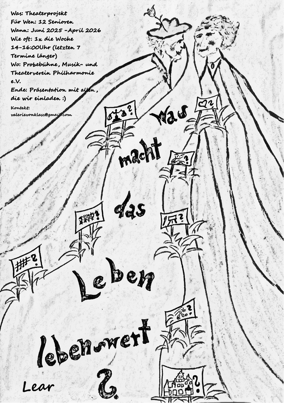 König Lear Projektbild - Skizze mit zwei Figuren auf einem Berg